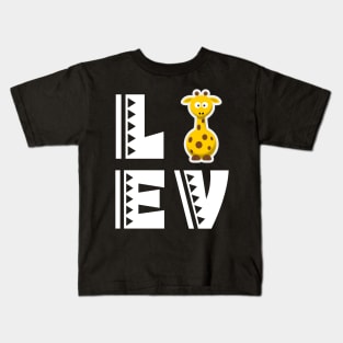 Cute love giraffe t shirt funny giraffe lover gifts for kids Kids T-Shirt